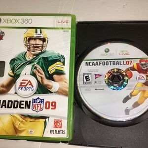 Madden NFL 09 and NCAA football 2007 for Microsoft Xbox 360